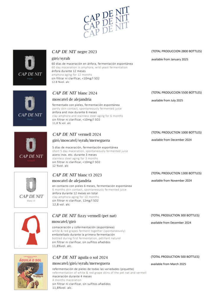 Wine List Cap de Nit Alicante 2025